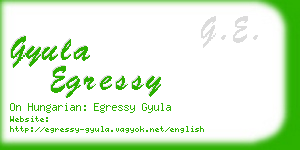 gyula egressy business card